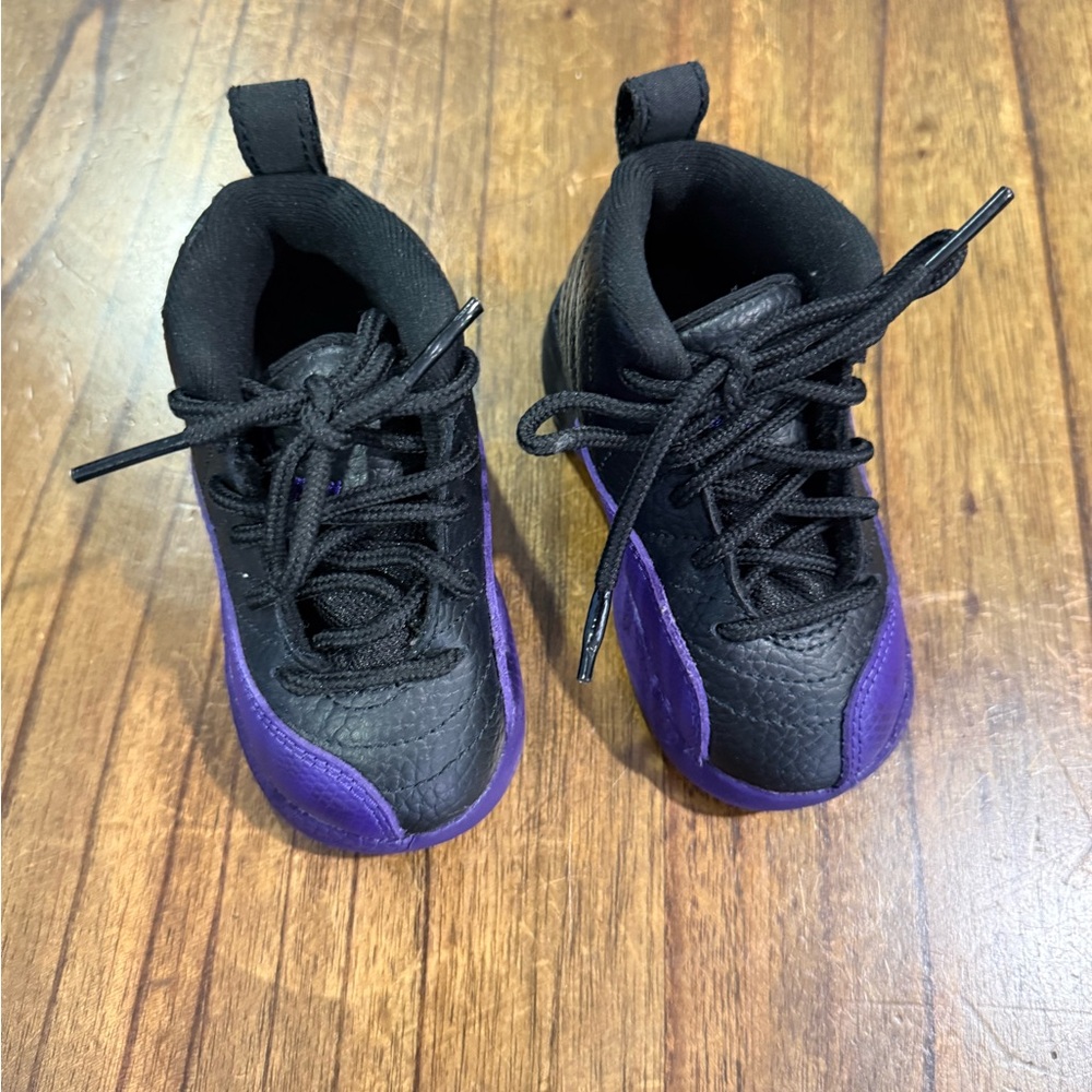 Jordan Kids Black and Purple Sneakers